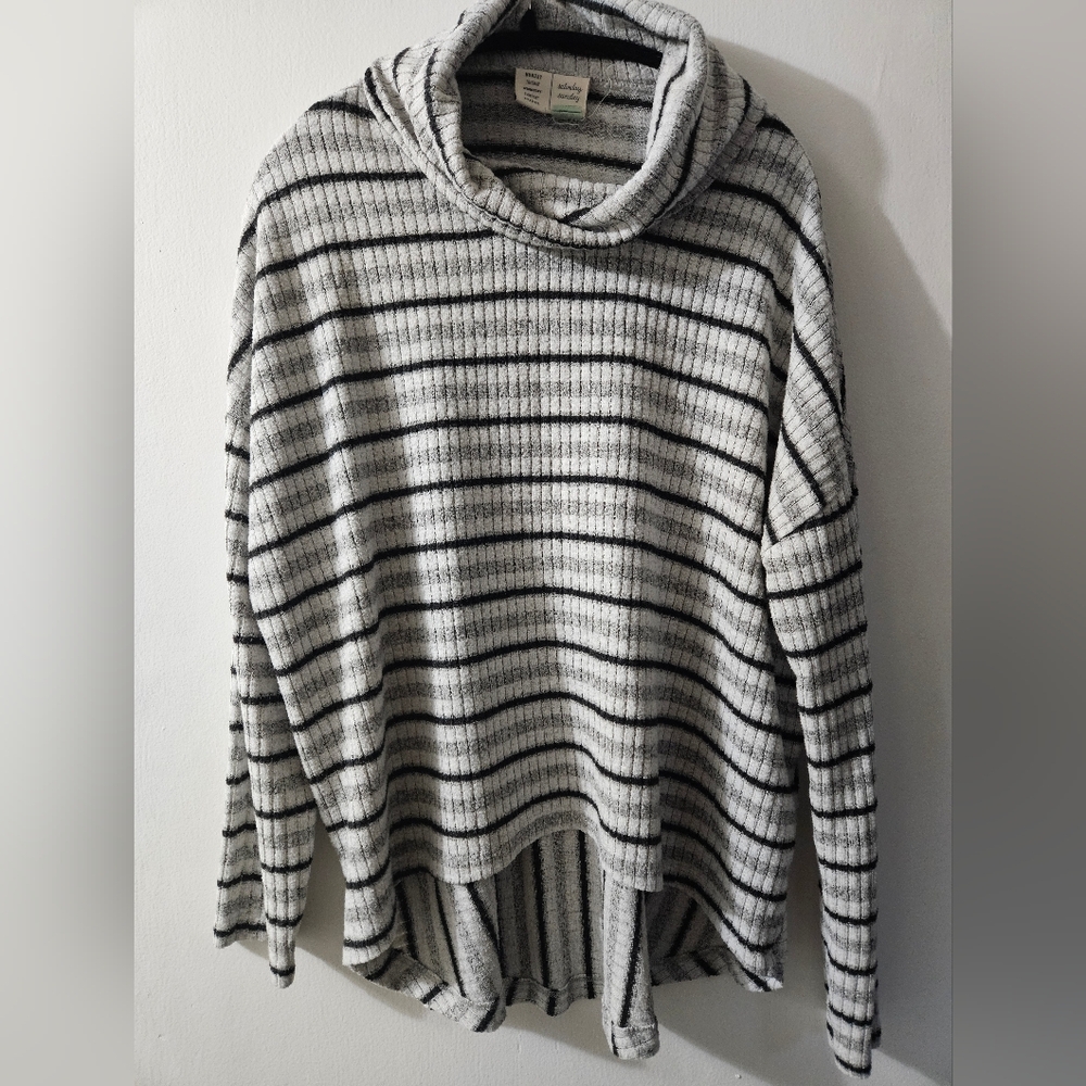 Saturday Sunday By Anthropologie Striped Cowl Neck Sweater